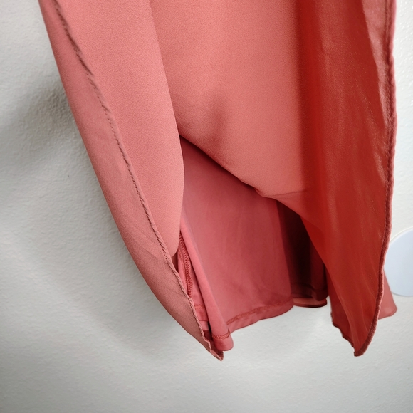 Express Coral Halter Fit&Flare Sleeveless Pleated Keyhole Neck Dress Sz 2 NWT - Picture 6 of 11